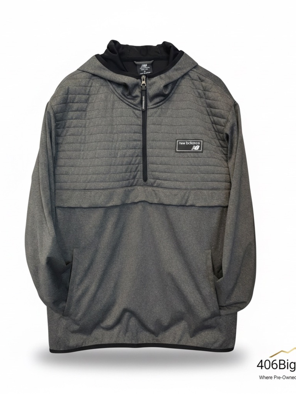 New Balance Men’s Gray Quilted Half-Zip Performance Hoodie